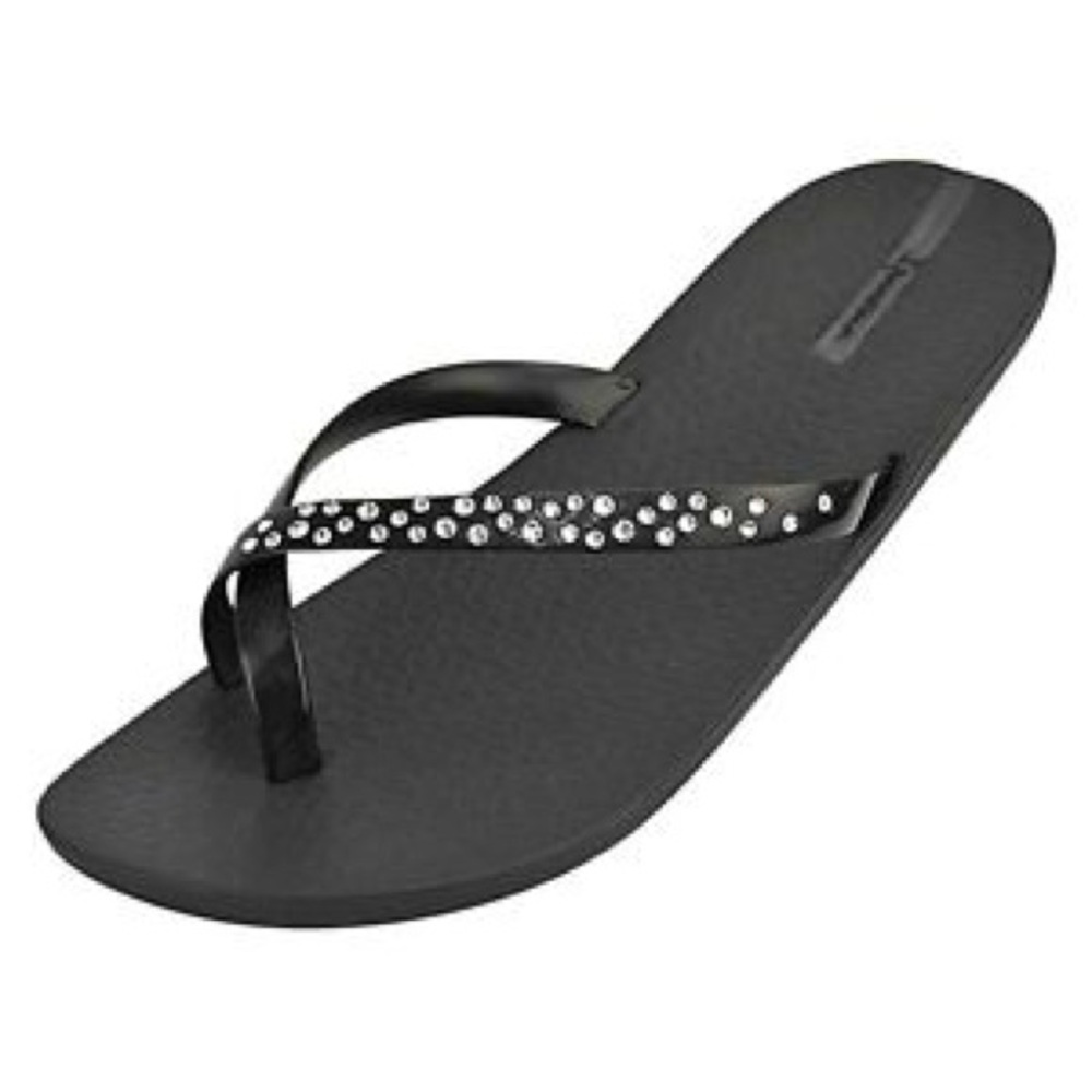 Ipanema Black Swarovski Crystal Studded Women's Sandals